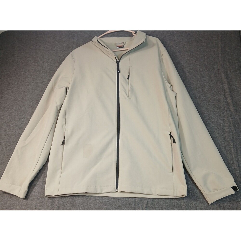 32 Degrees Cool Mens Lightweight Jacket Gray Hooded Zippered Size M‎ Windbreaker
